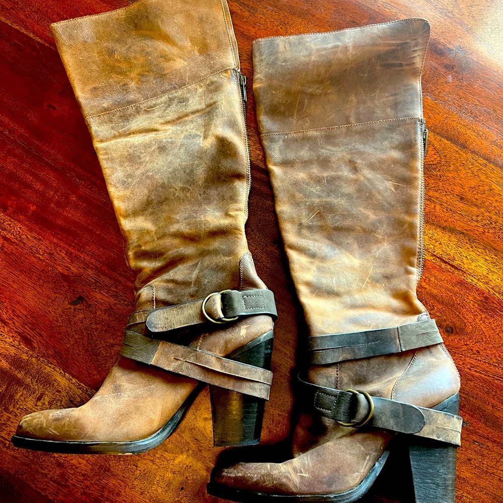 Steve Madden Rockiie distressed Leather Boot